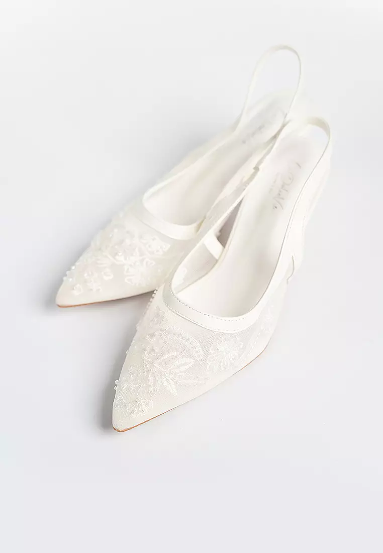 Evora Lace Slingbacks Pumps