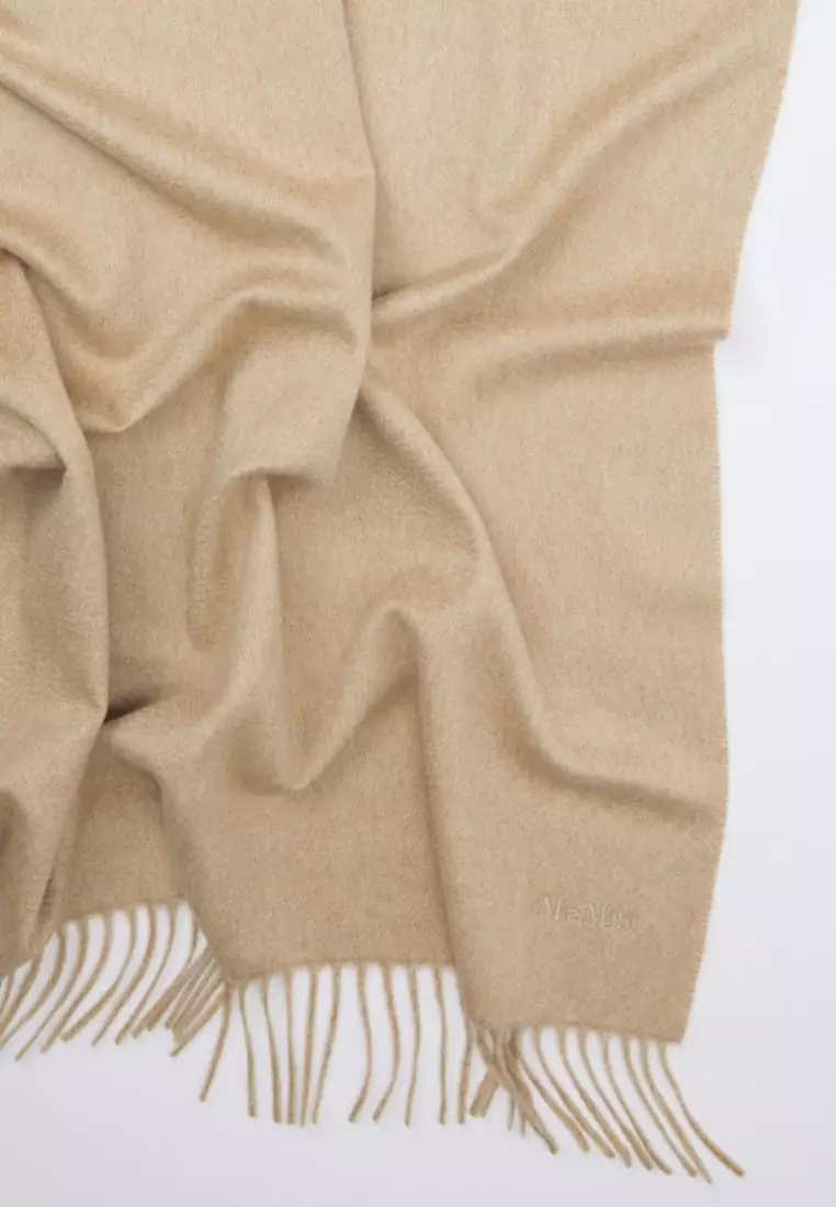 Plain Cashmere Virgin wool Pashmina Syal Wanita Khaki