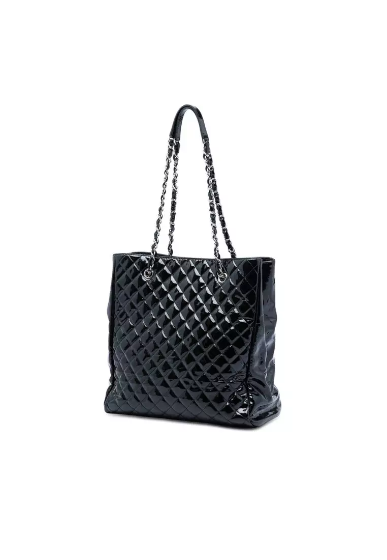 Pre-Loved Chanel Cc Quilted Patent North South Tote
