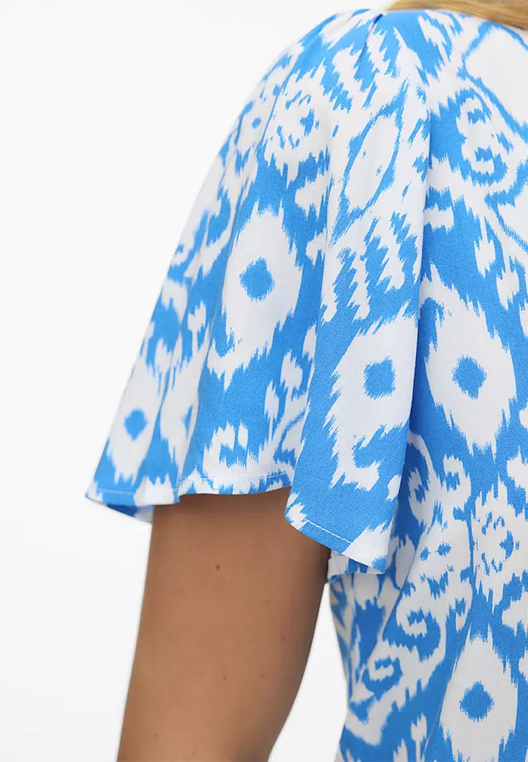 Ethnic Pattern V-Neck Blouse