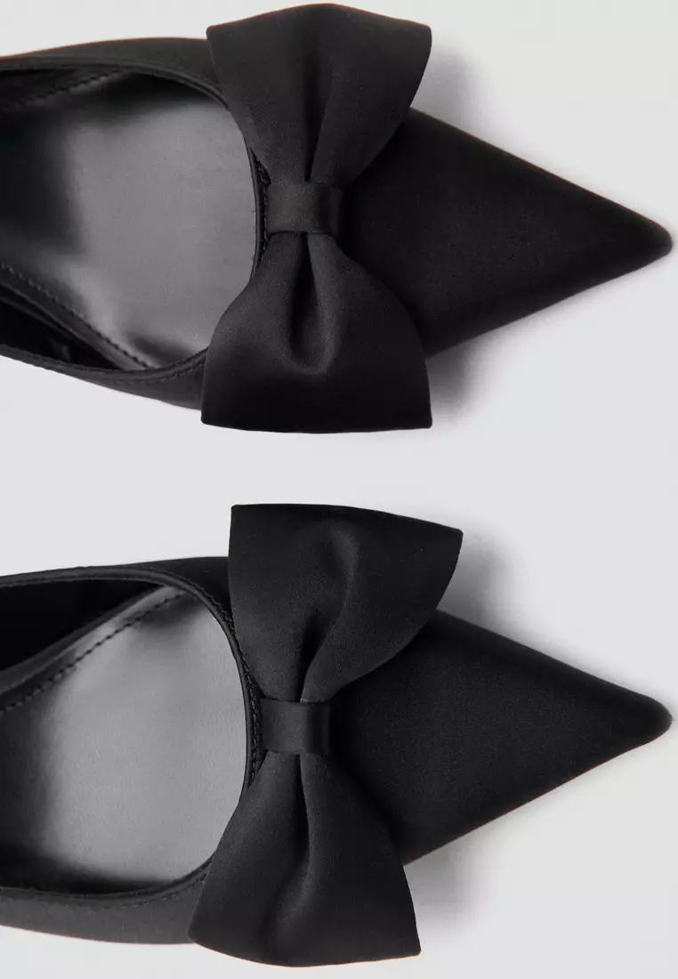 Satin Bow Heels
