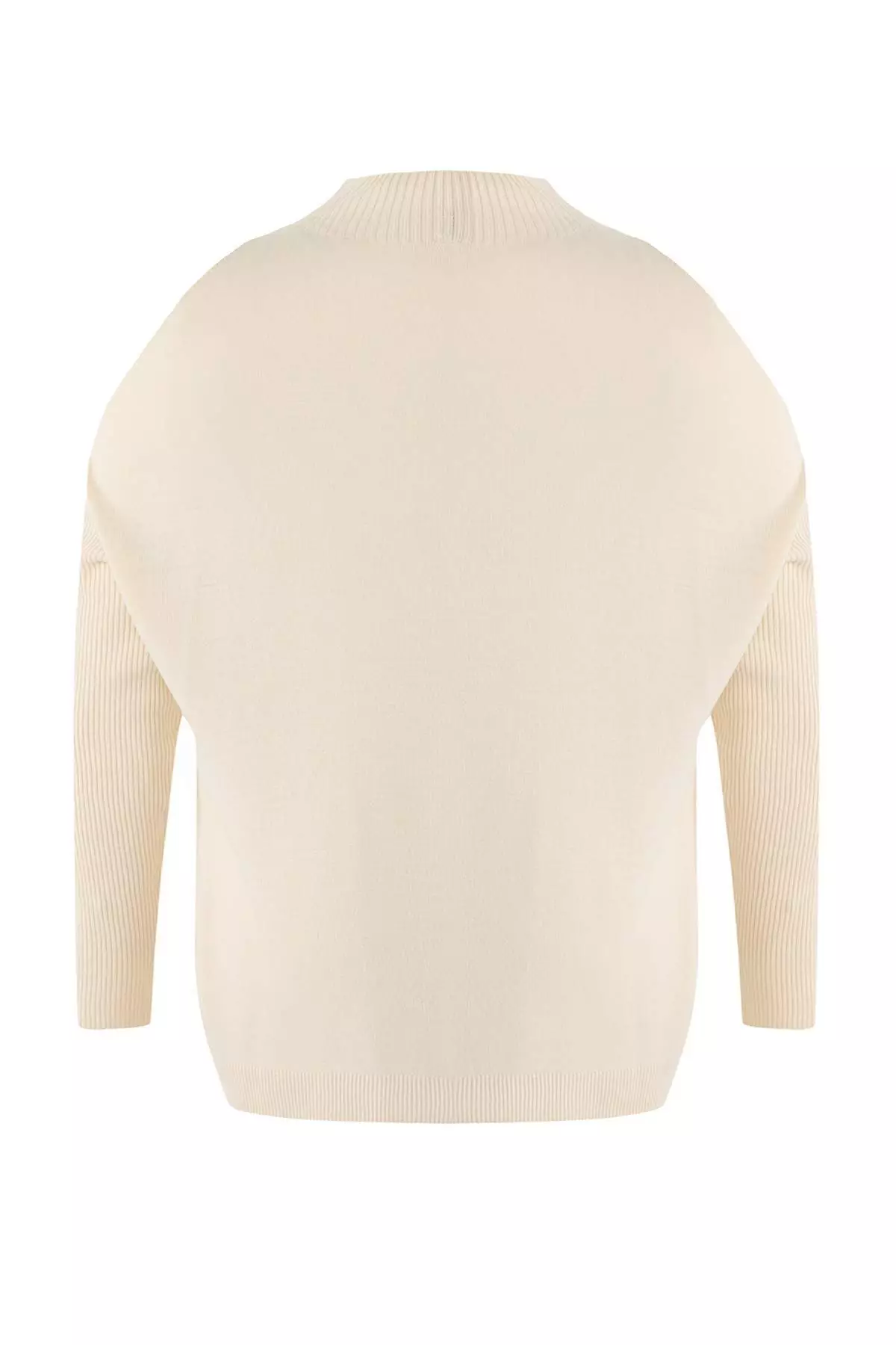 Cream Cut Out Detailed Knitwear Sweater Tbbaw23An00025