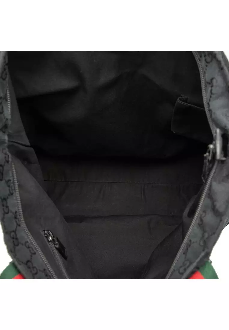 Pre-Loved Gucci Gg Canvas Web Vertical Tote