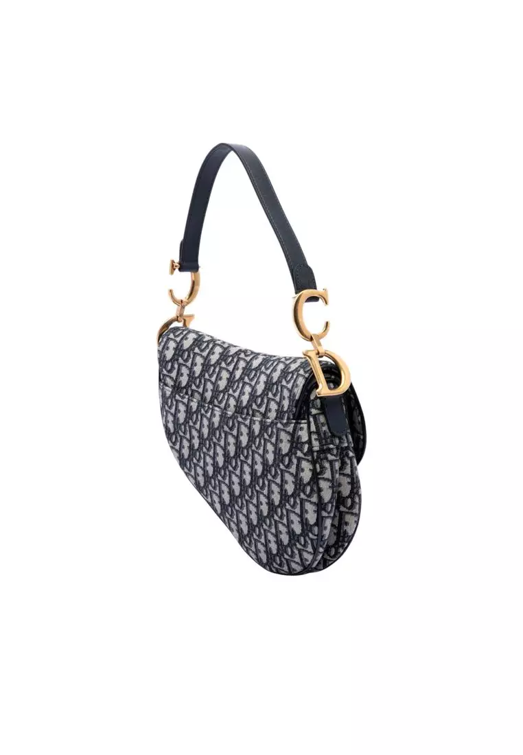 Pre-Loved Dior Oblique Canvas Saddle Bag