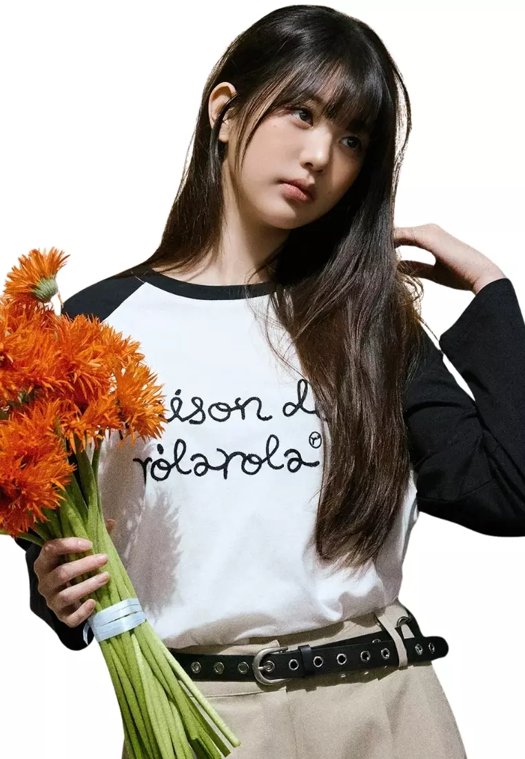 Maison De Rola Raglan T-Shirt - White Black