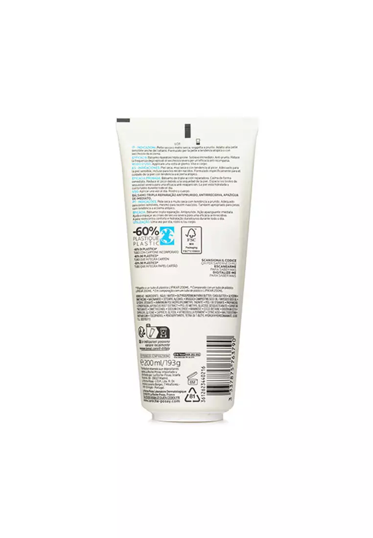 LA ROCHE POSAY - Lipikar Baume AP+M Triple-Action Balm - Eco Tube 200ml/6.6oz