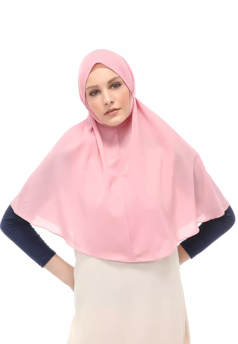 Tamara Jilbab Muslimah Wanita Motif Polos Relaxed Fit - Dusty Pink