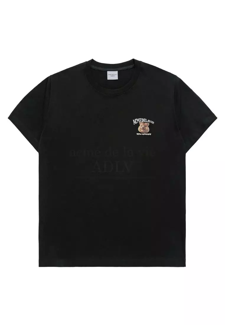 World Wide Travel Quokka Artwork Short Sleeve T-Shirt Black