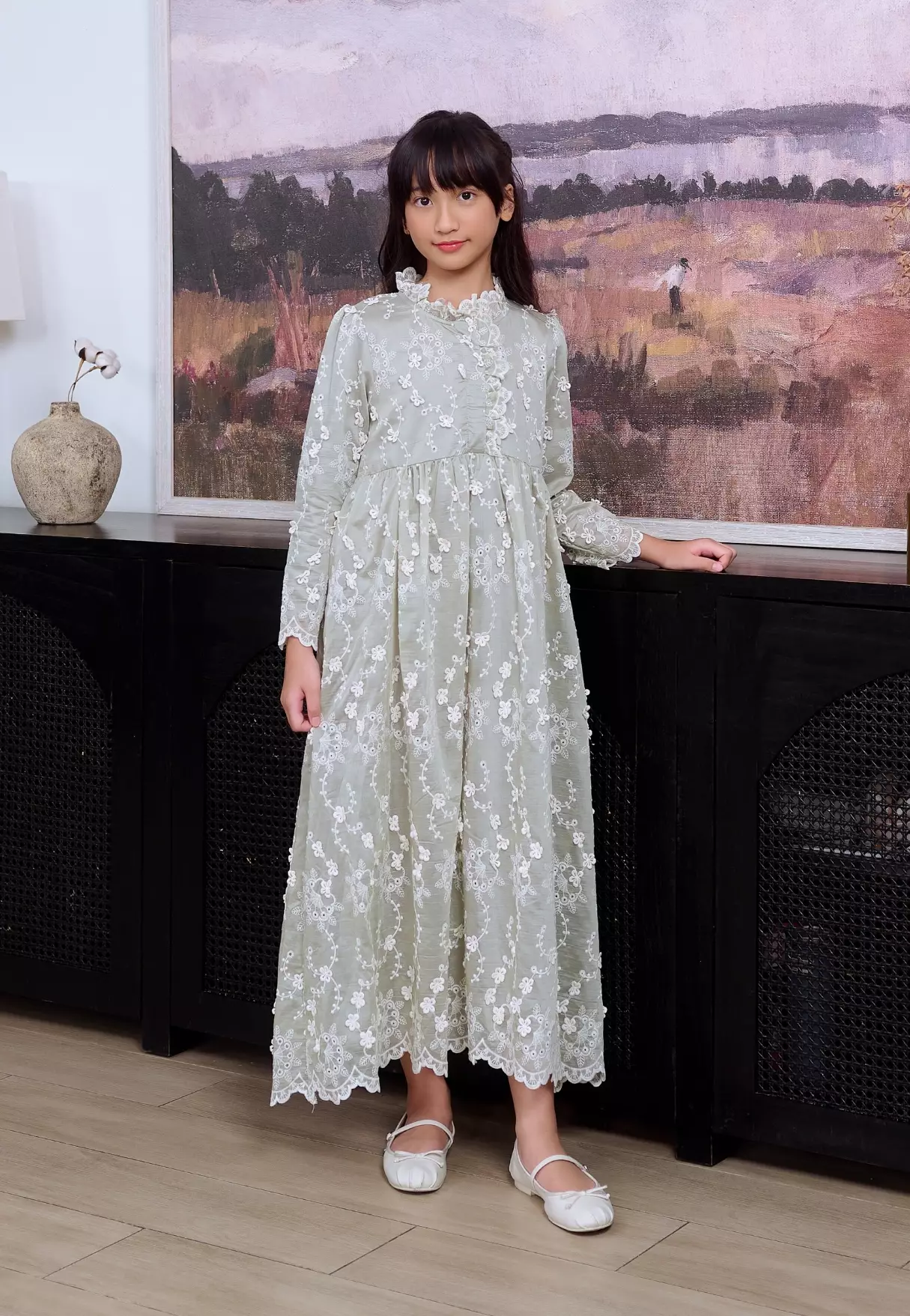 Kyra Dress - Sage Kids