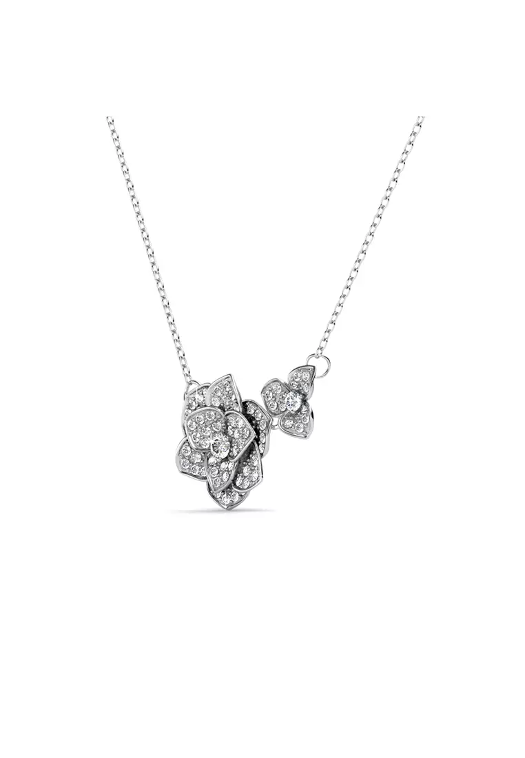 Sweet Rosy Pendant WG - Kalung Crystal Swarovski by Her Jewellery