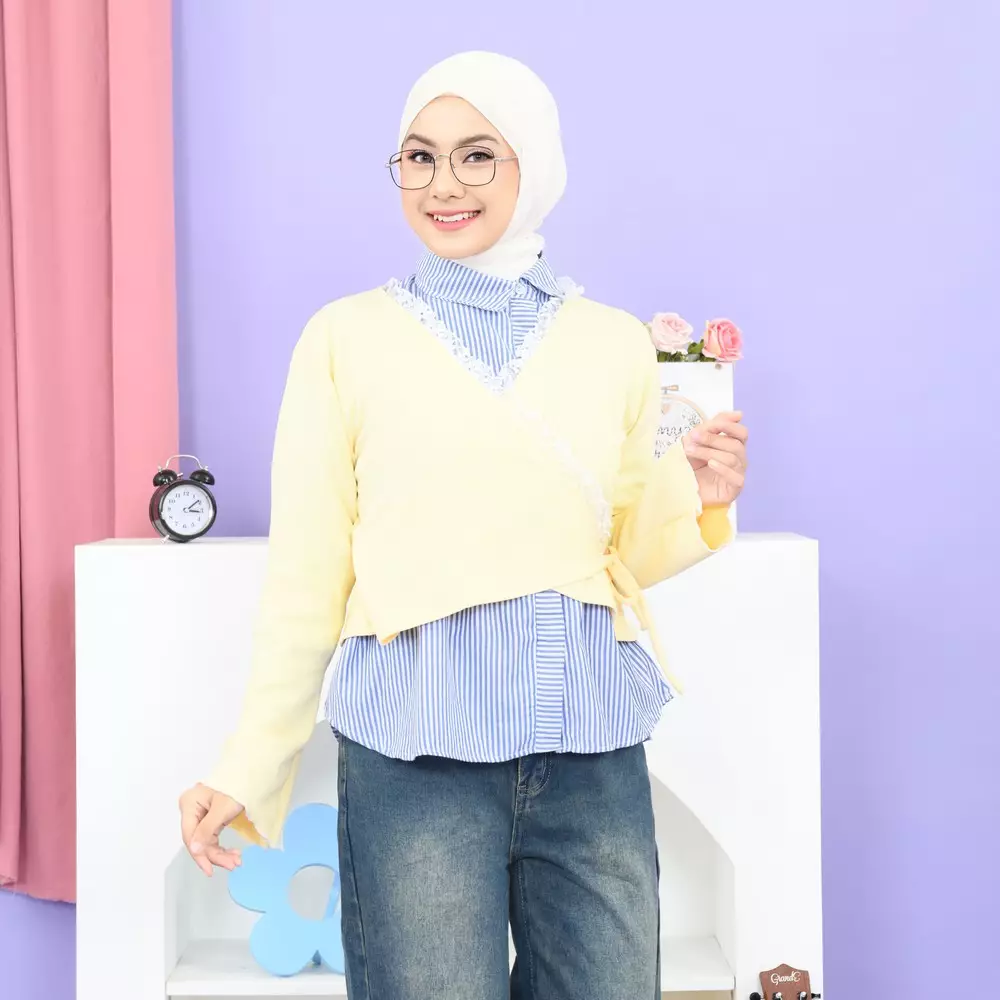 Ballerina Wrap Cardi - Soft Yellow M19771 R29S1