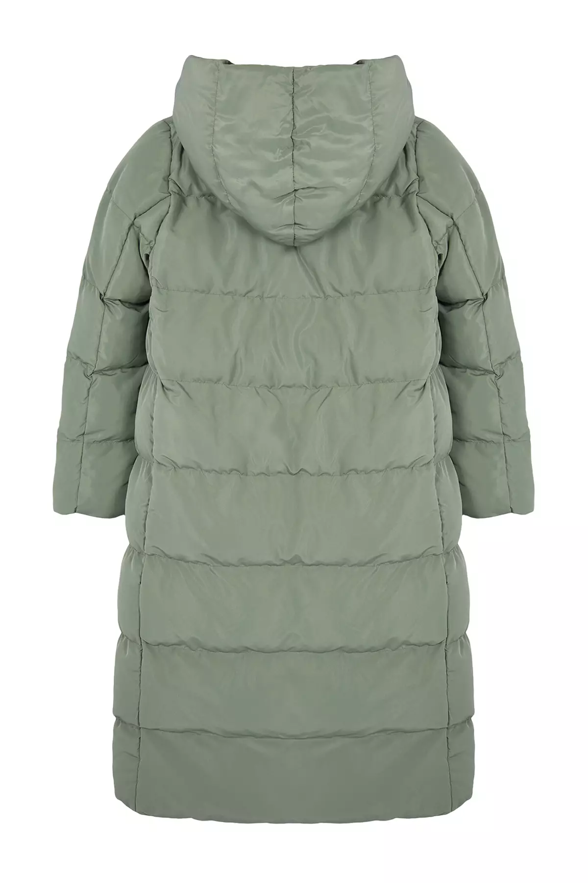 Light Khaki Regular Side Snap Closure Water Repellent Long Quilted Puffer Jacket TWOAW24MO00044
