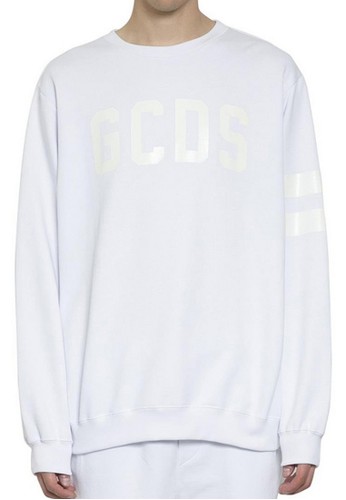 GCDS white GCDS Logo Print Sweatshirt in White 073D3AAEB6CF4CGS_1