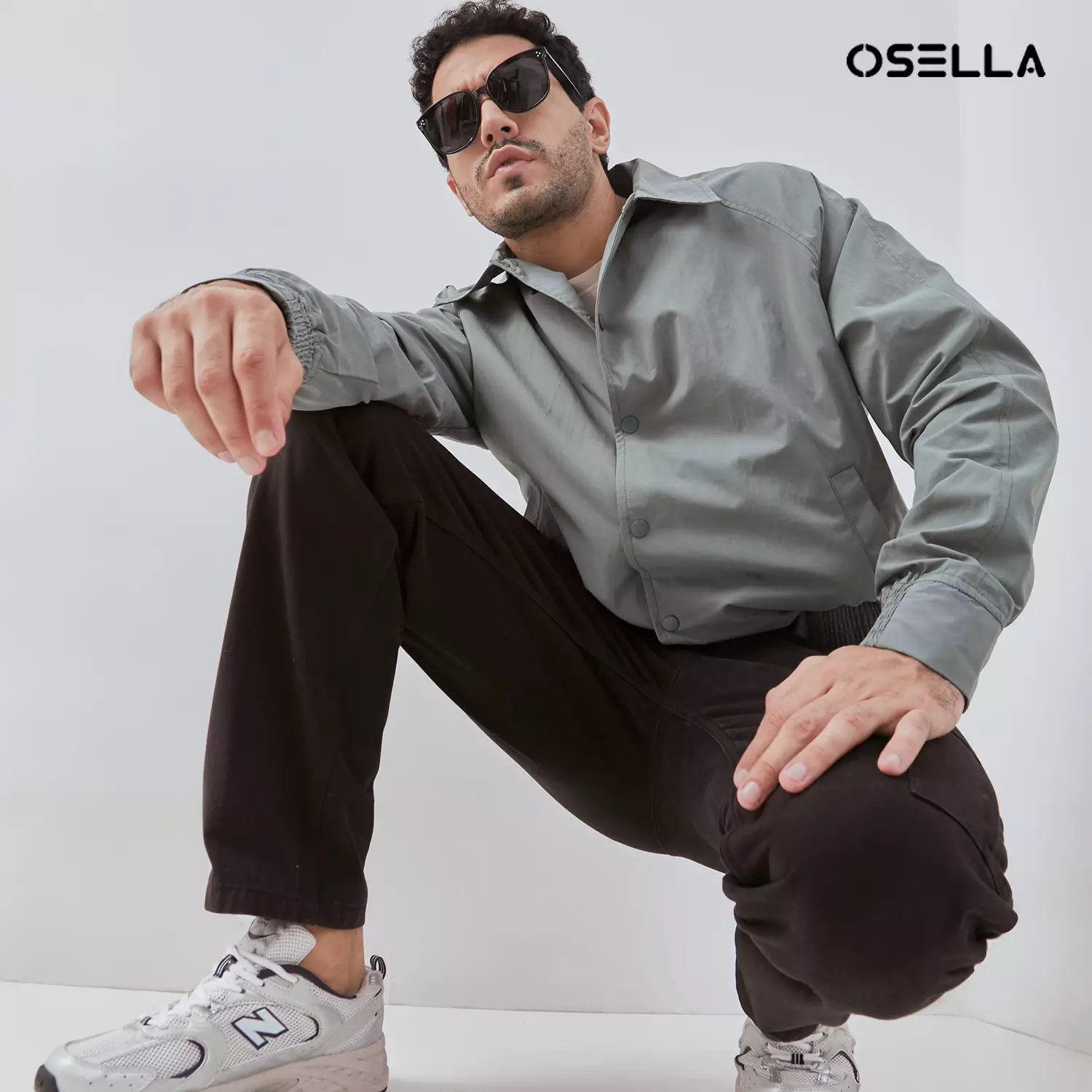 [NEW] Osella Tommy Nylon Cotton Bomber Jacket In Lafayette Green 1061400219 | Jaket Bomber Pria