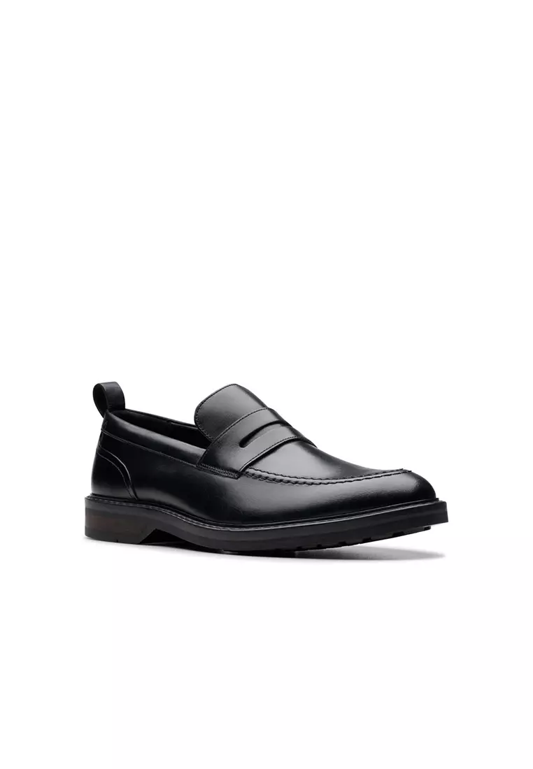 Mens Aldwin Step Loafers - Black Leather
