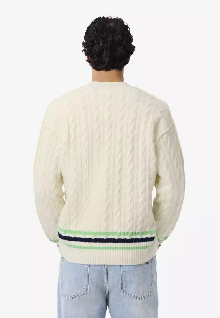 Cable Knit Wool Cardigan
