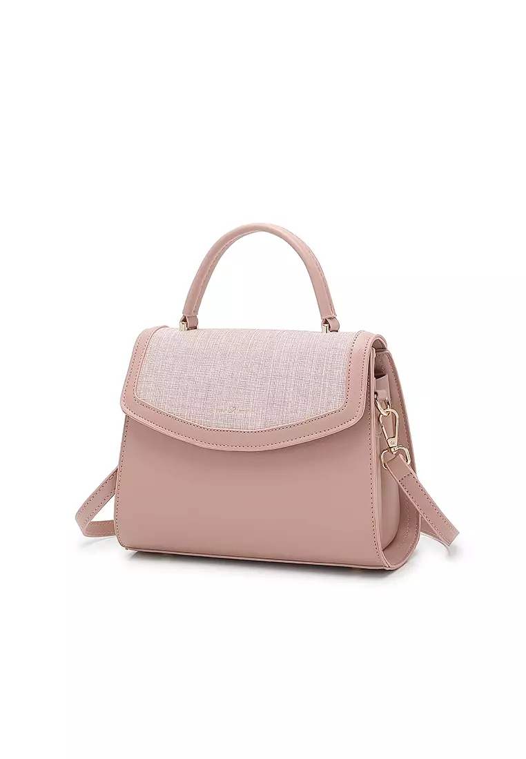 Women's Top Handle Bag / Sling Bag / Crossbody Bag (Tas Selempang / Tas Tangan) - Merah Jambu