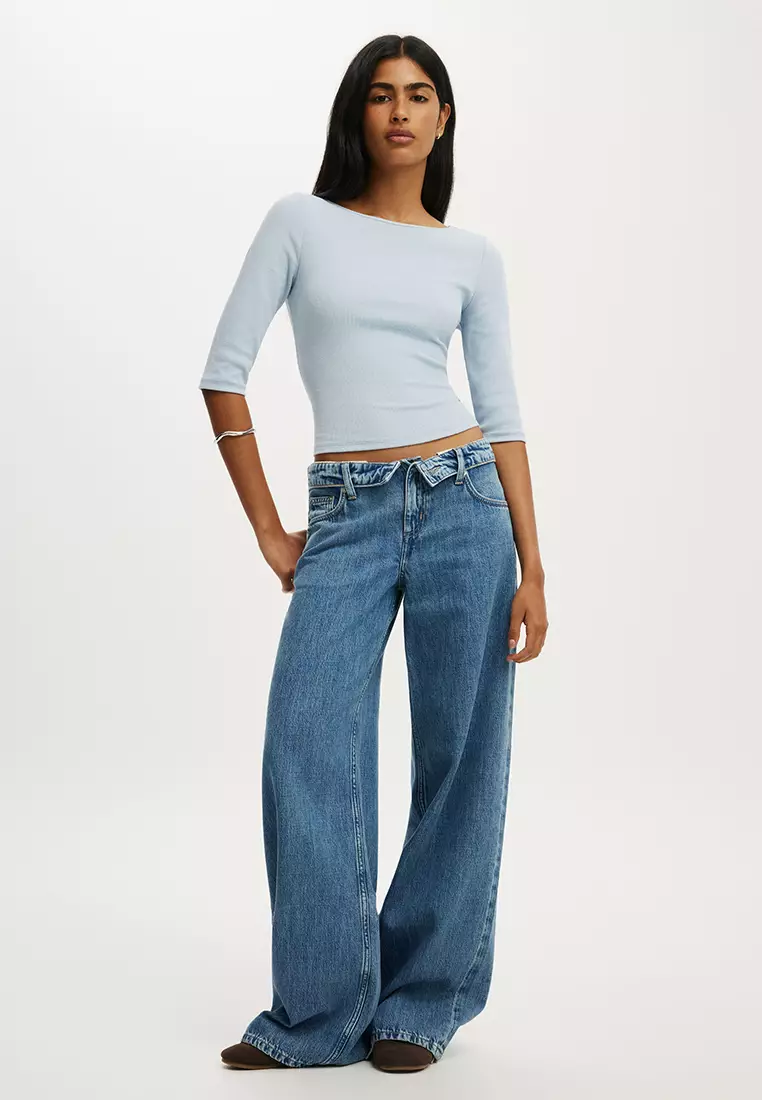 Low Rise Wide Jeans