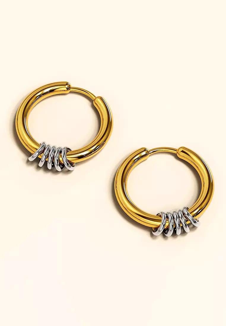 BULLION GOLD Flawless Illusion Hoop Earrings 14mm/Gold