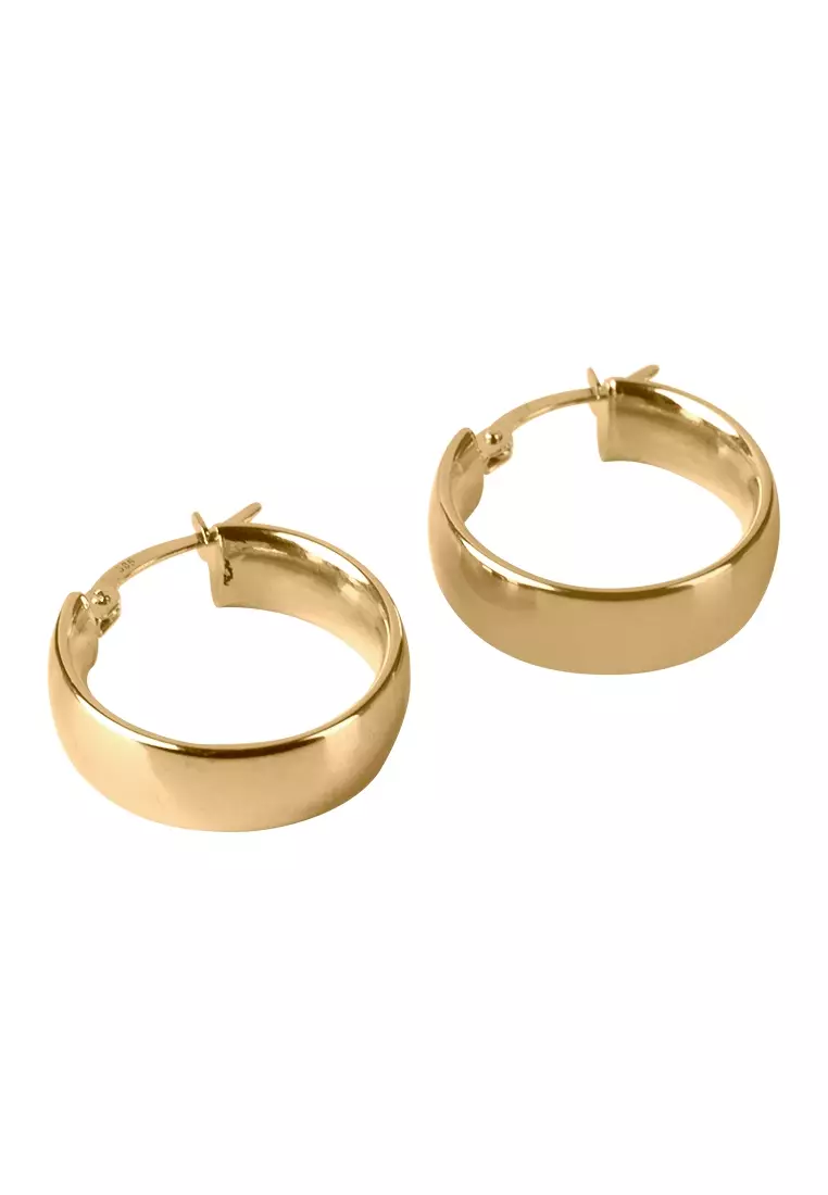  Chunky Hoops Earrings 14k Gold