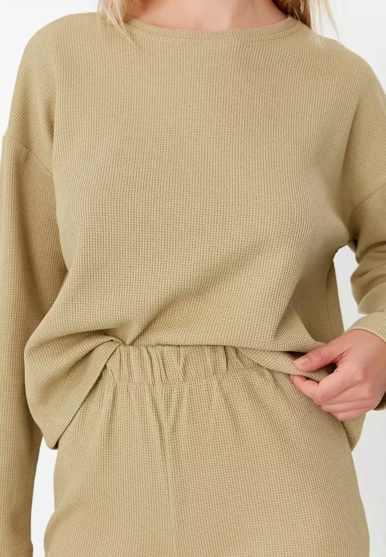 Textured Knit Pajama Set