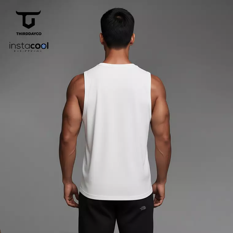 THIRDDAY Kaos Sleeveless Pria Tema Gym "just keep lifting" instacool SVN putih MTY04