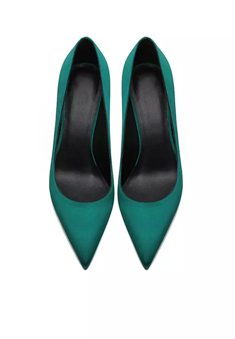 10CM Silk Fabrics Pointed High Heel Shoes HZL213