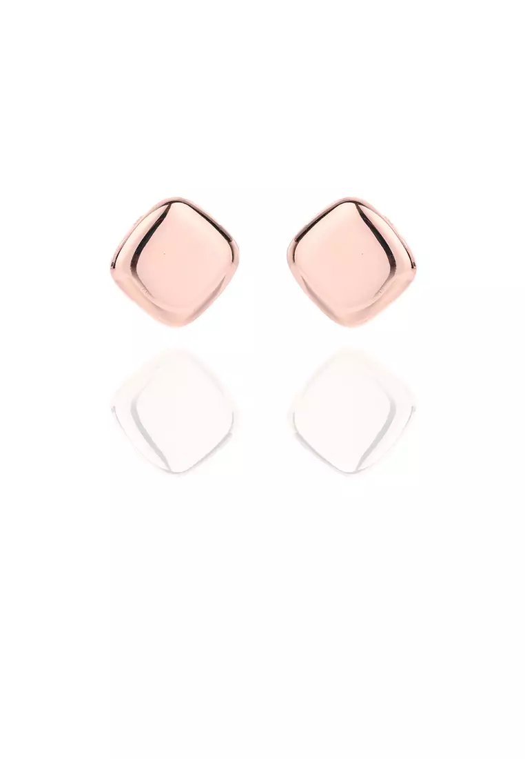 Gold square stud earrings store