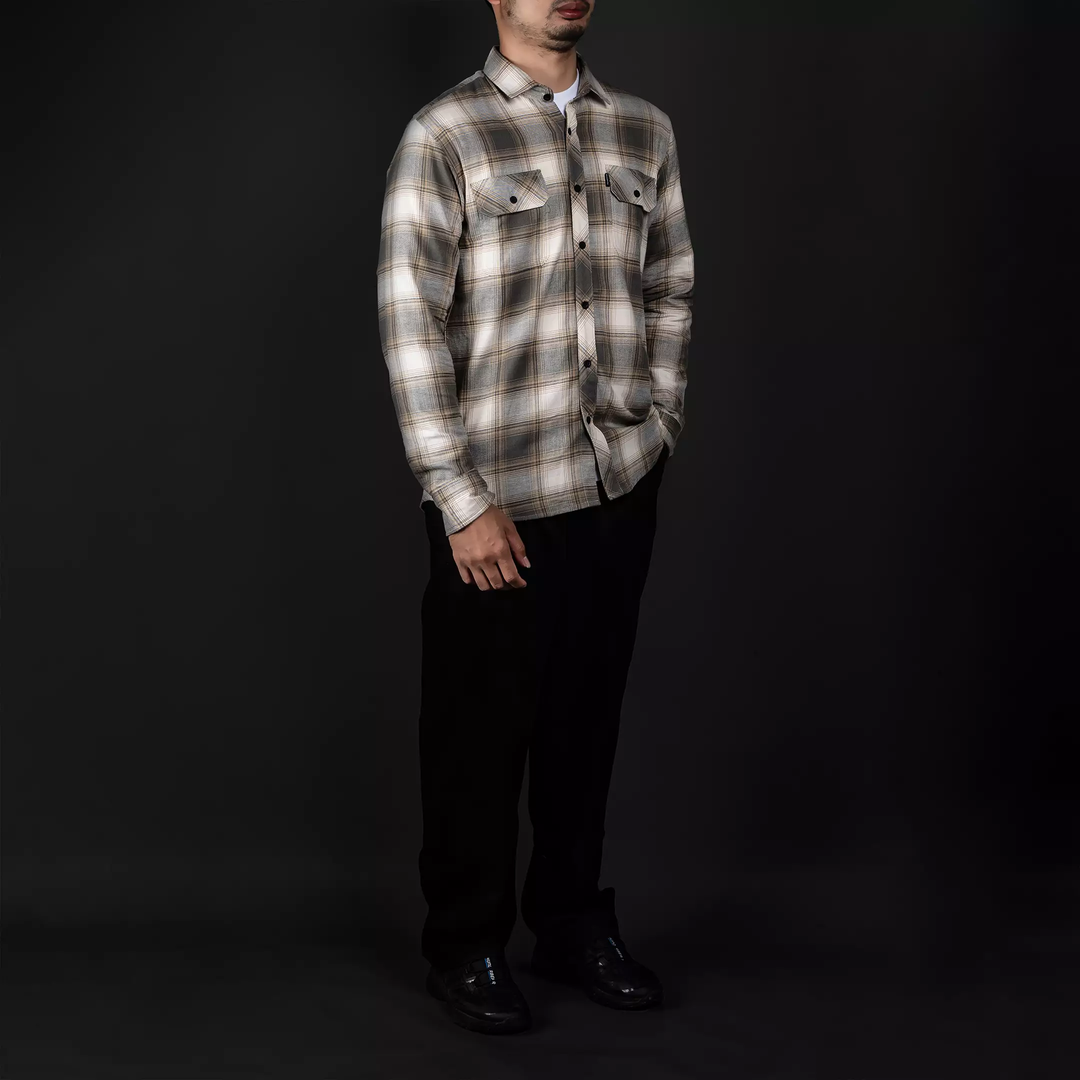 Gloaming Kemeja Flanel Veterano Unisex Panjang Flavory