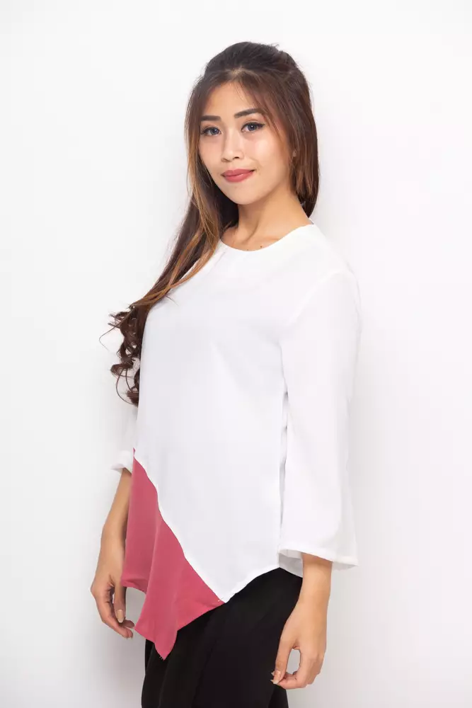 Hath Blouse In Pink And White