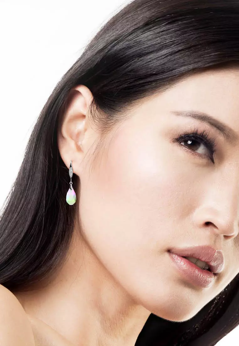 Droplet Hook Earring AB Rainbow - Anting Crystal Swarovski by Her Jewellery