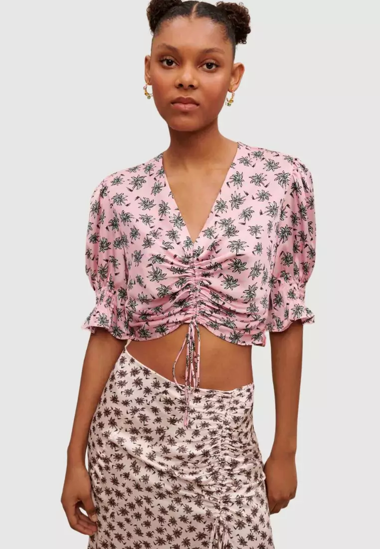 Buy Pink Printed Crop Top for Women Online