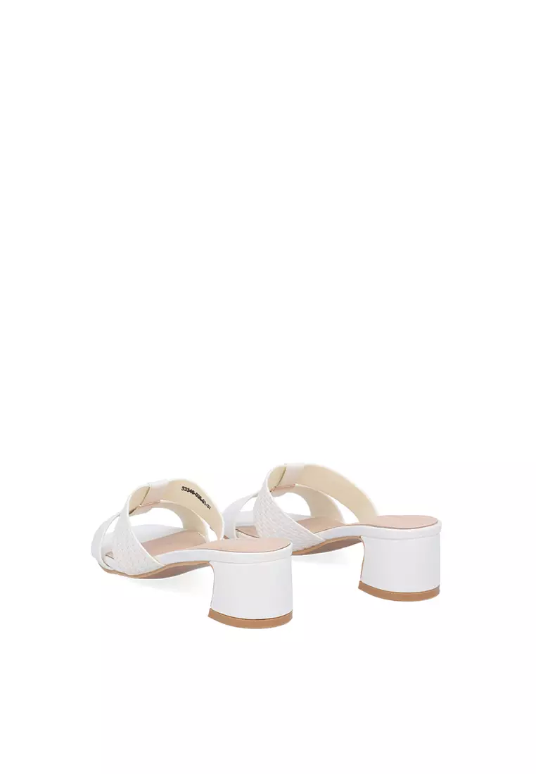 White Noelle Block Heel Sandals