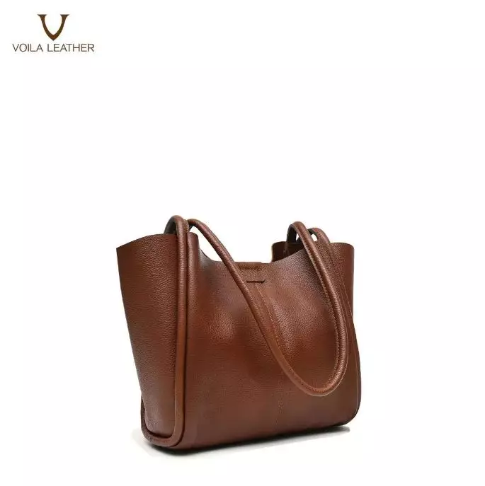 Jual Voila Leather Medium Tote Bag Voila Minami Brown Original Zalora Indonesia