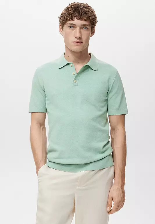 Fine-Knit Polo Shirt