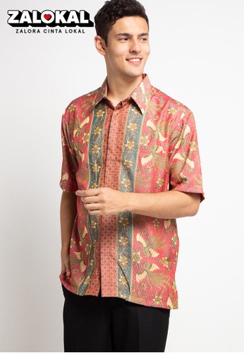 Jual Arjuna Weda Hem Batik Burung Hong Original Zalora Indonesia