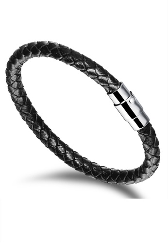 Trendyshop black Men's Leather Bracelet 7A888AC7C89A08GS_1