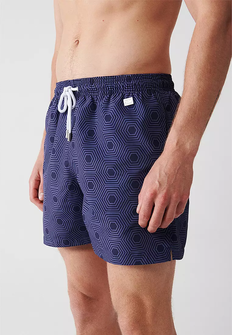Quick Drying Geometric Printed Swim Shorts