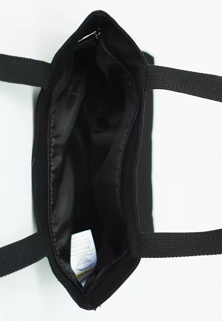 Tote Bag Wanita Bahan Kanvas Penutup Resleting Lena Series Line