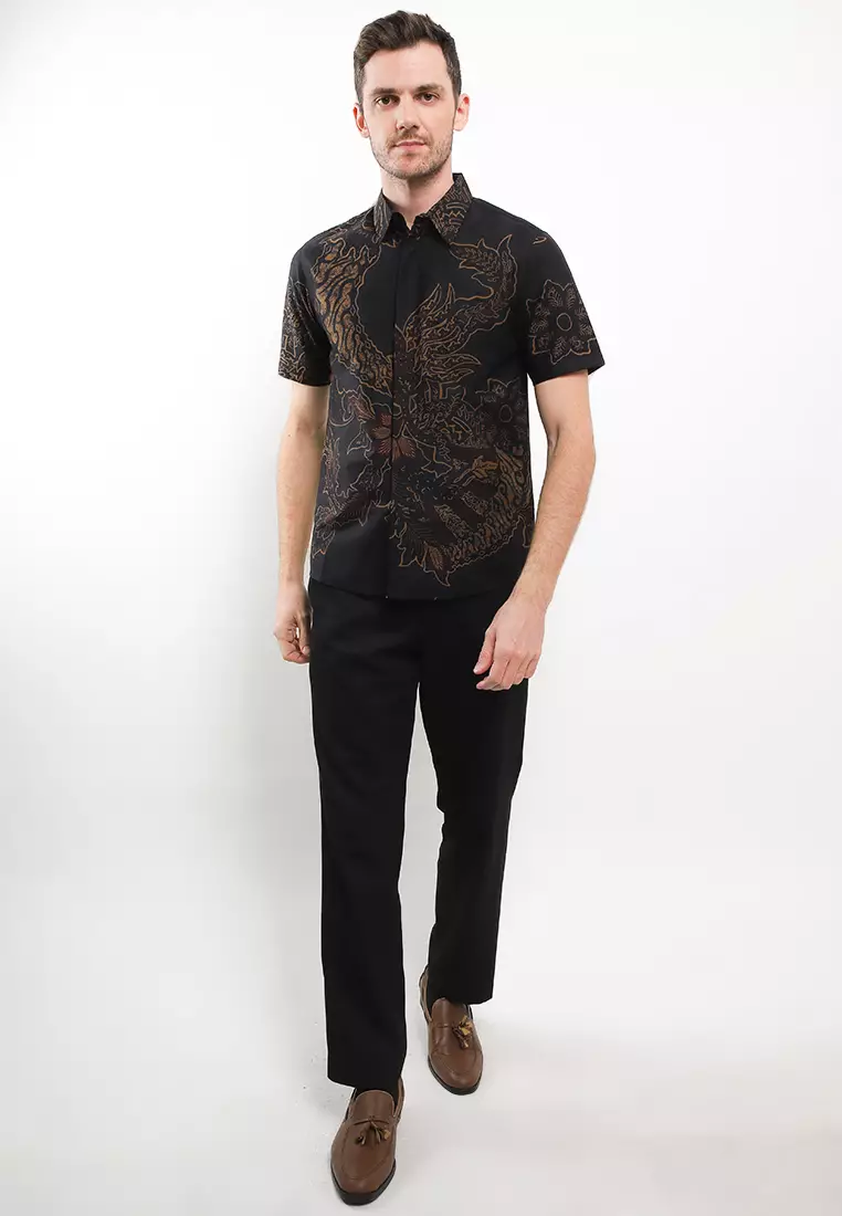 BATIK TALENTA EXCLUSIVE Lengan pendek slimfit salur bungga