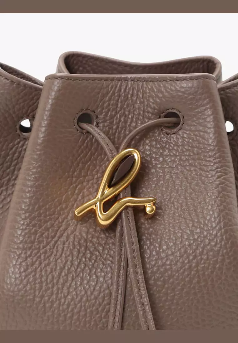 b. Logo Drawstring Bucket Bag