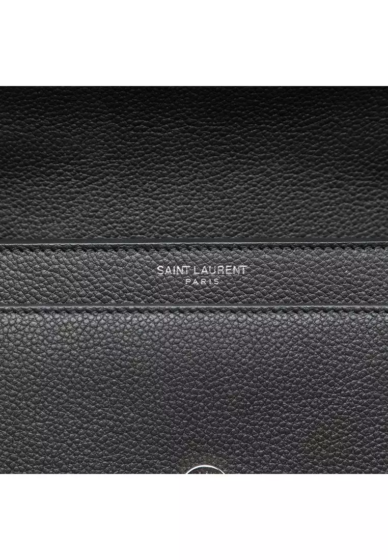 Pre-Loved Saint Laurent Medium Grained Calfskin Monogram Sunset Crossbody