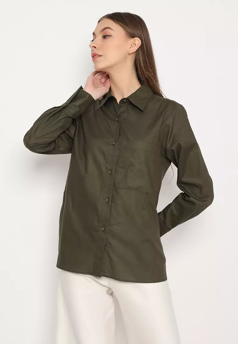 Plain Shirt Army Green By Brilliant Girl
