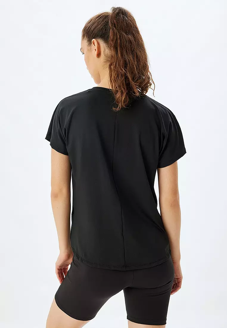 Slogan Printed Comfortable Fit Sports T-Shirt