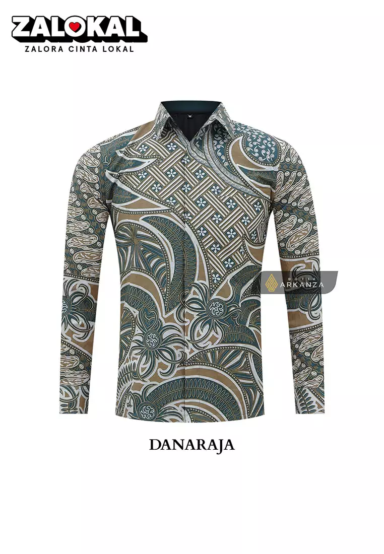 Kemeja Batik ARKANZA Motif Danaraja Lengan Panjang Lapis Furing Slimfit Katun Premium