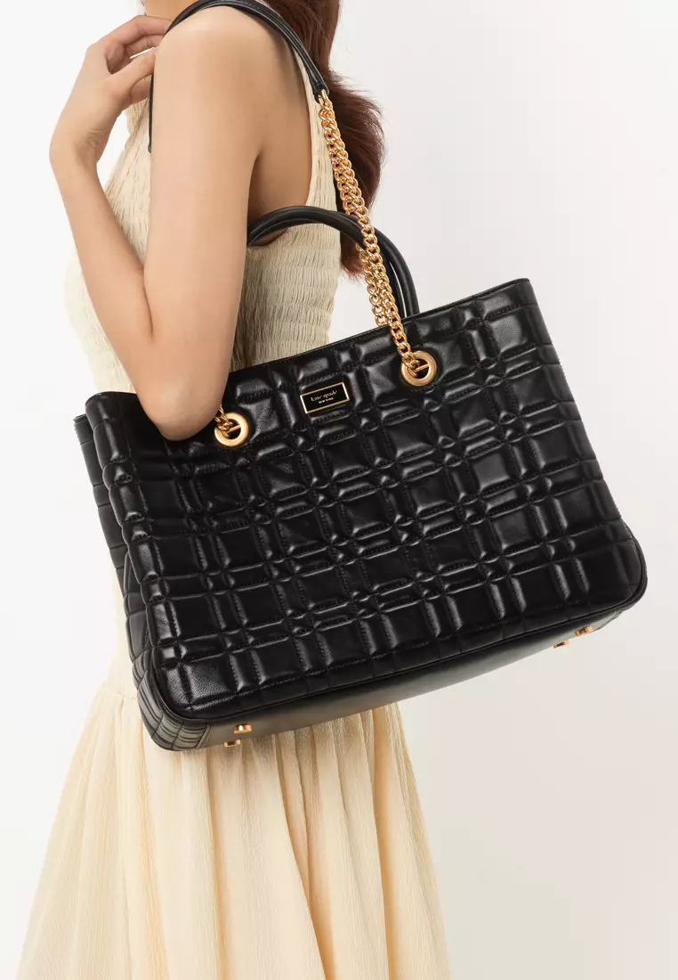 Evelyn Quilted Medium Convertible Tote Bag (cv)