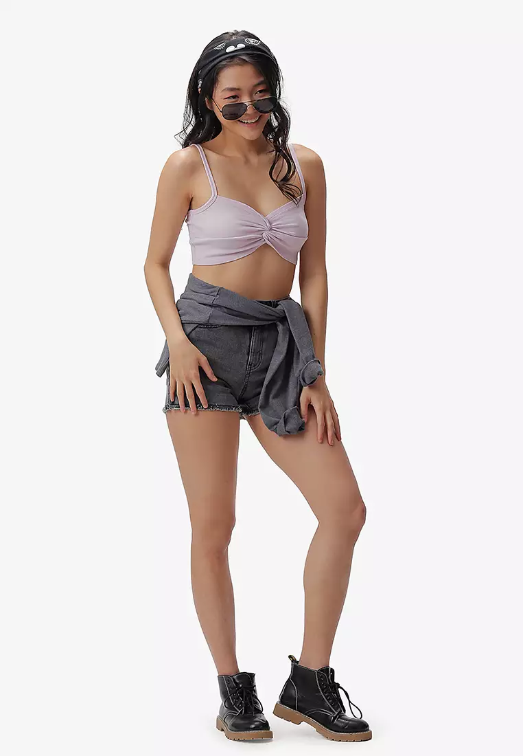 Lavender Twisted Mini Tank Top