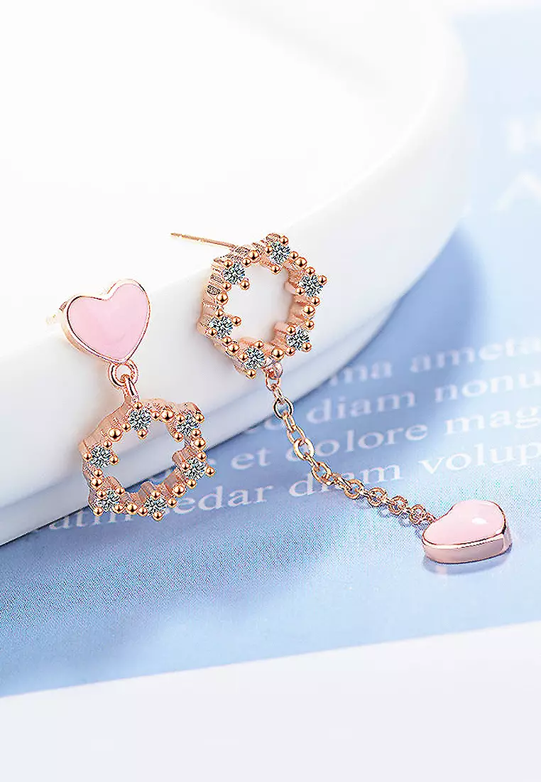 Circle of My Heart Asymmetric Earrings