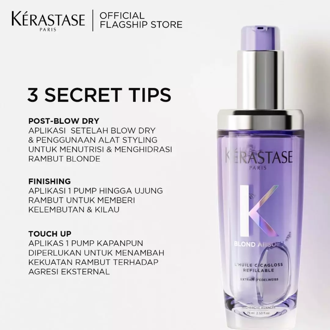 [NEW LAUNCH] Kerastase Blond Absolu Hair Oil 75ml Hair Oil for Bleached Hair - Serum Rambut untuk Rambut Dibleach