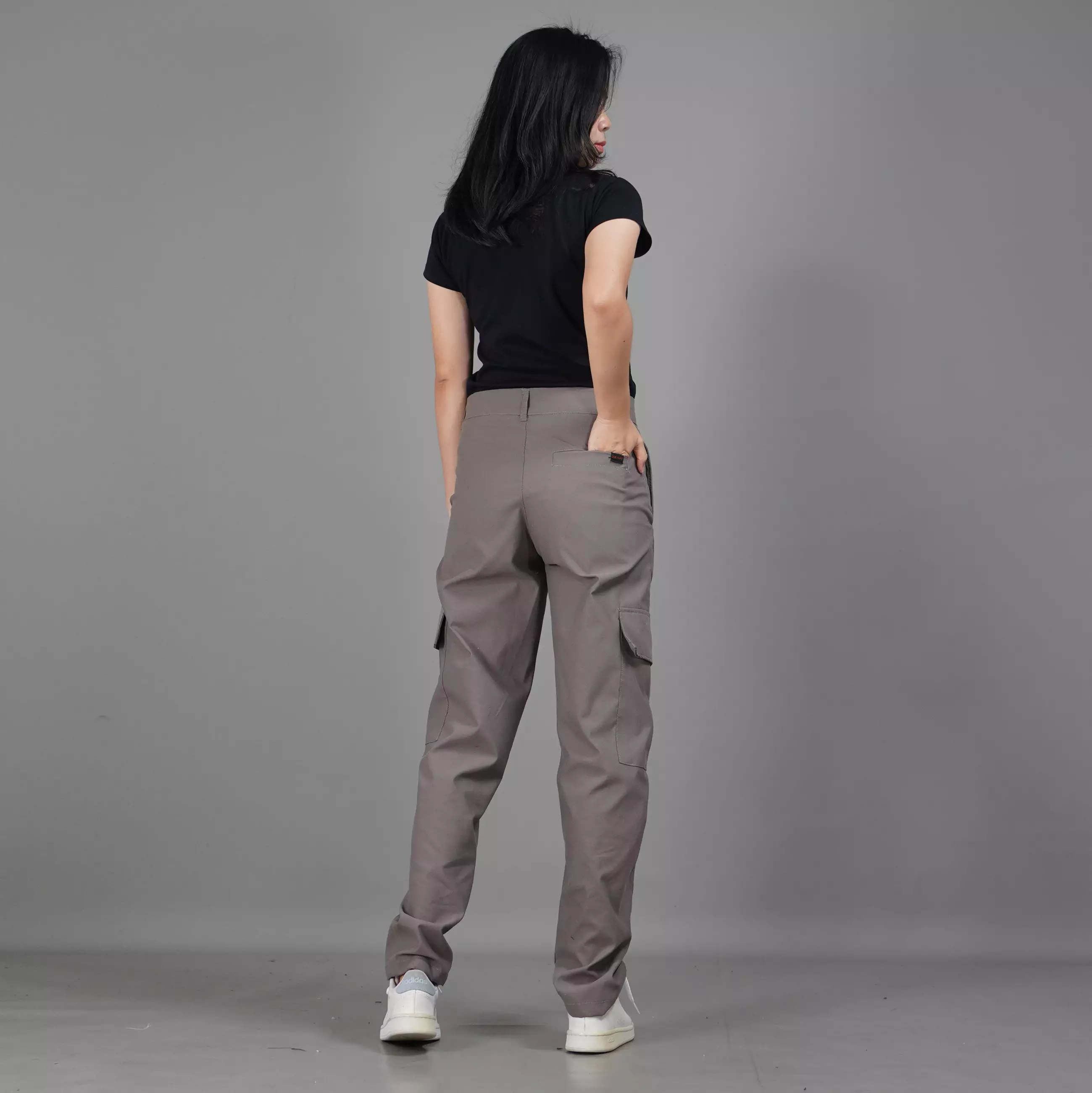  RAYSA Celana Cargo Wanita Cargo Pants Wanita - ABU MUDA